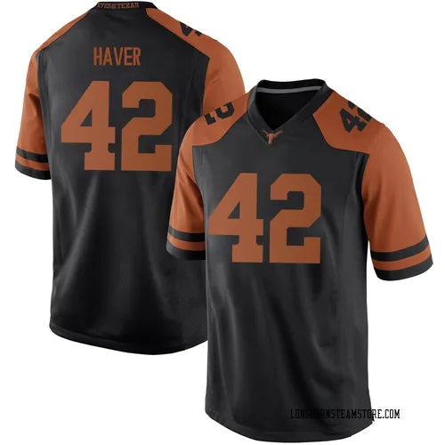 Men's Nike Tate Haver Texas Longhorns Replica Black Mens Football College Jersey