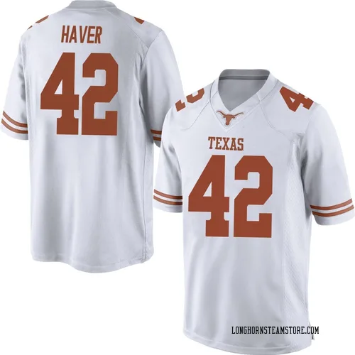 Men's Nike Tate Haver Texas Longhorns Replica White Mens Football College Jersey