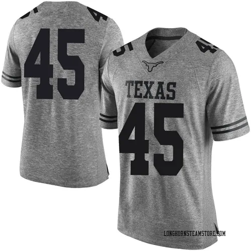 Men's Nike Vernon Broughton Texas Longhorns Limited Gray Mens Football College Jersey