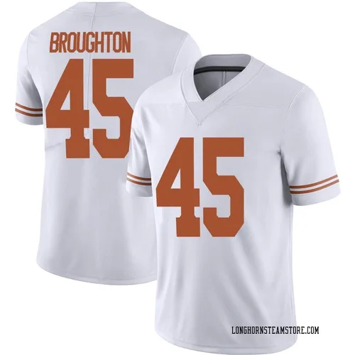 Men's Nike Vernon Broughton Texas Longhorns Limited White Alternate Football Jersey