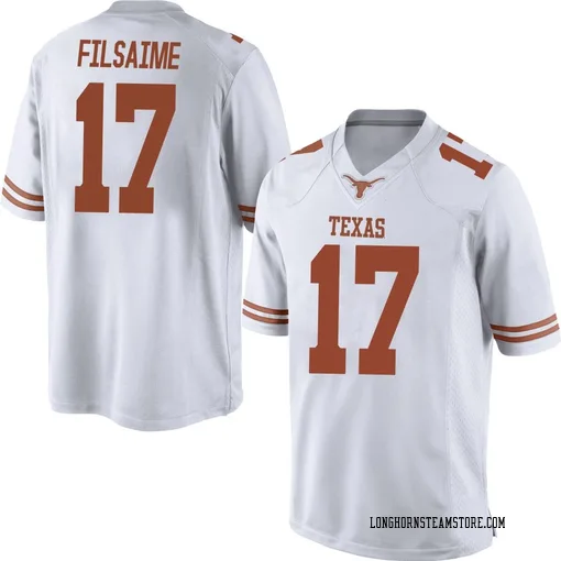 Men's Nike Xavier Filsaime Texas Longhorns Game White Mens Football College Jersey