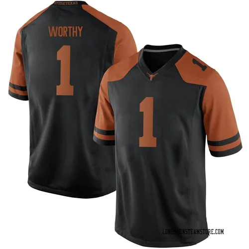 Men's Nike Xavier Worthy Texas Longhorns Game Black Mens Football College Jersey