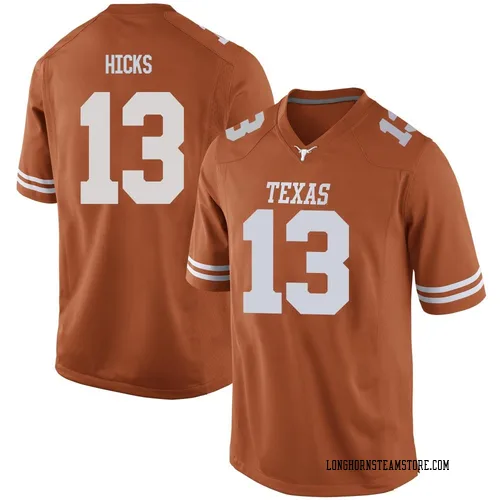 Men's Nike Zelus Hicks Texas Longhorns Replica Orange Mens Football College Jersey