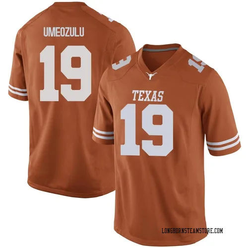 Men's Nike Zina Umeozulu Texas Longhorns Replica Orange Mens Football College Jersey