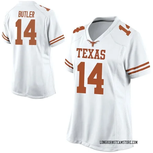 Women's Nike Aaron Butler Texas Longhorns Game White Football College Jersey