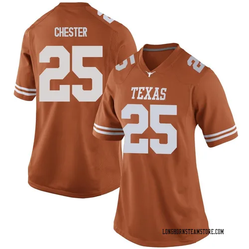 Women's Nike Caleb Chester Texas Longhorns Game Orange Women Football College Jersey