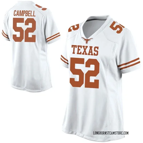 Women's Nike DJ Campbell Texas Longhorns Game White Football College Jersey
