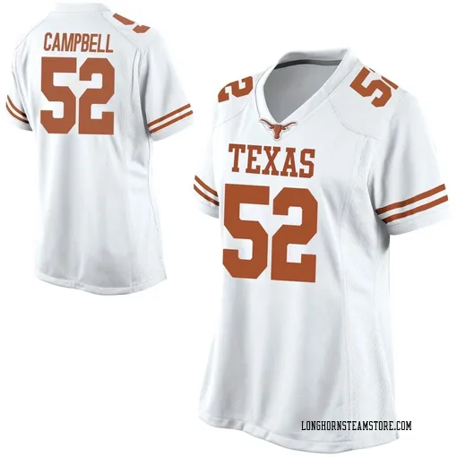 Women's Nike DJ Campbell Texas Longhorns Replica White Football College Jersey