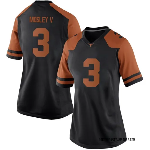 Women's Nike Emmett Mosley V Texas Longhorns Game Black Women Football College Jersey