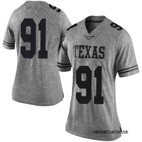 Women's Nike Ethan Burke Texas Longhorns Limited Gray Women Football College Jersey
