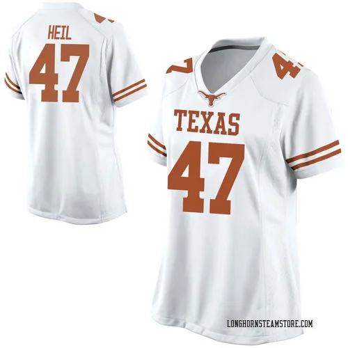Women's Nike Gehrig Heil Texas Longhorns Game White Football College Jersey