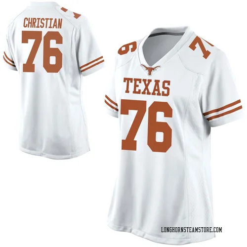 Women's Nike Jackson Christian Texas Longhorns Game White Football College Jersey