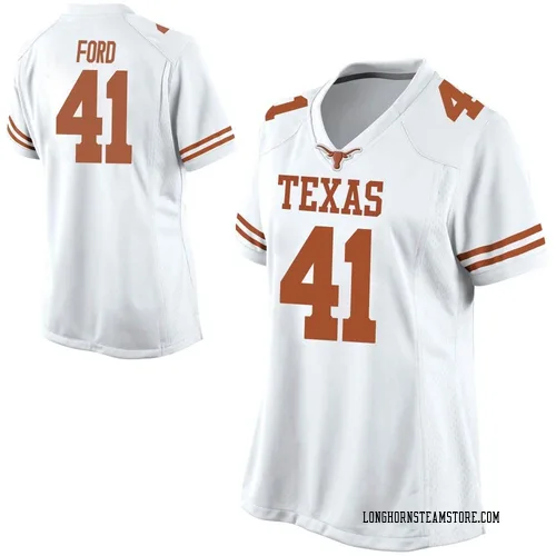 Women's Nike Jaylan Ford Texas Longhorns Replica White Football College Jersey