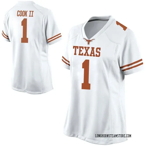 Women's Nike Johntay Cook II Texas Longhorns Game White Football College Jersey
