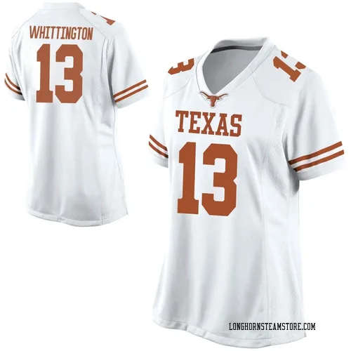 Women's Nike Jordan Whittington Texas Longhorns Game White Football College Jersey