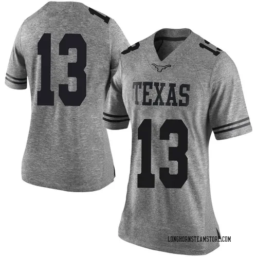 Women's Nike Jordan Whittington Texas Longhorns Limited Gray Women Football College Jersey