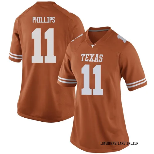 Women's Nike Kade Phillips Texas Longhorns Replica Orange Women Football College Jersey