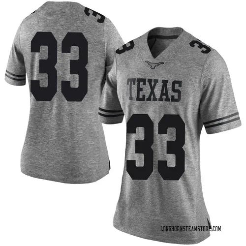Women's Nike Myron Charles Texas Longhorns Limited Gray Women Football College Jersey