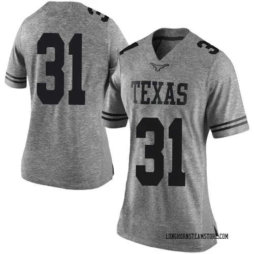 Women's Nike Nik Sanders Texas Longhorns Limited Gray Women Football College Jersey