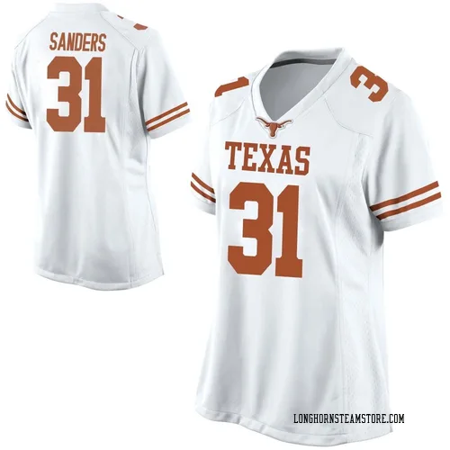 Women's Nike Nik Sanders Texas Longhorns Replica White Football College Jersey