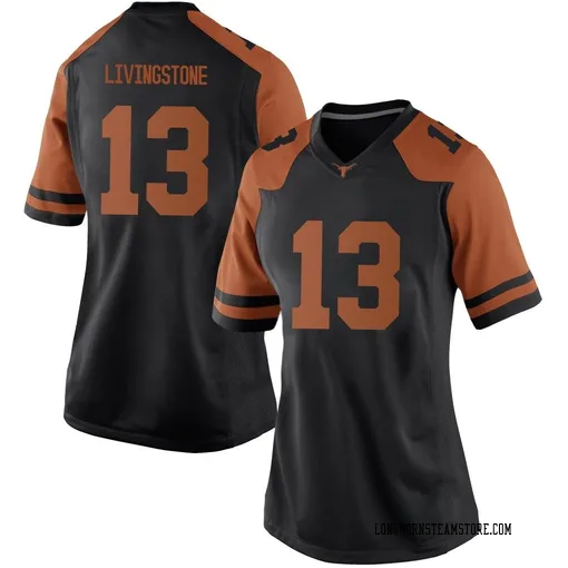 Women's Nike Parker Livingstone Texas Longhorns Game Black Women Football College Jersey