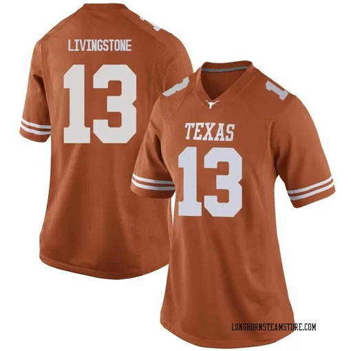 Women's Nike Parker Livingstone Texas Longhorns Game Orange Women Football College Jersey