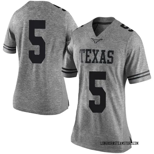 Women's Nike Quintrevion Wisner Texas Longhorns Limited Gray Women Football College Jersey