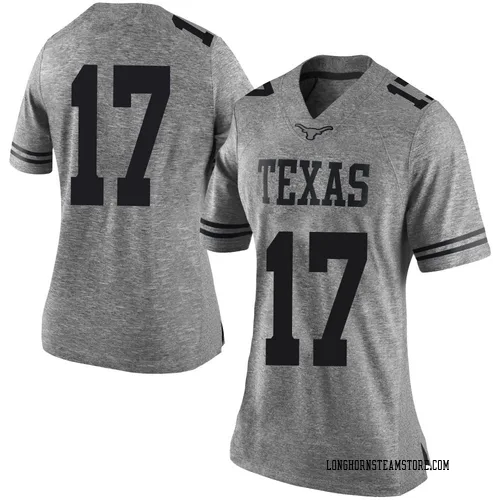 Women's Nike Xavier Filsaime Texas Longhorns Limited Gray Women Football College Jersey