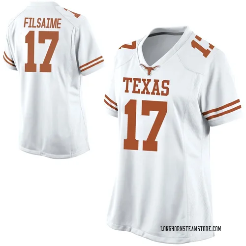 Women's Nike Xavier Filsaime Texas Longhorns Replica White Football College Jersey