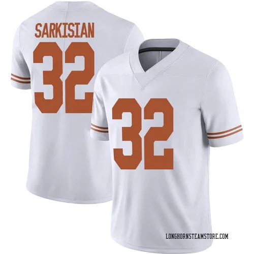 Youth Nike Brady Sarkisian Texas Longhorns Limited White Alternate Football Jersey